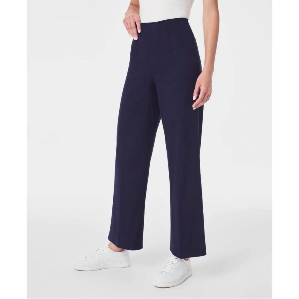SPANX $138 Twill Crop Wide Leg Pull On Pants Lapis Blue 3X women's NWOT